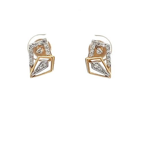 Luxurious Diamond Ear Studs - Front view | Alfa Jewellers