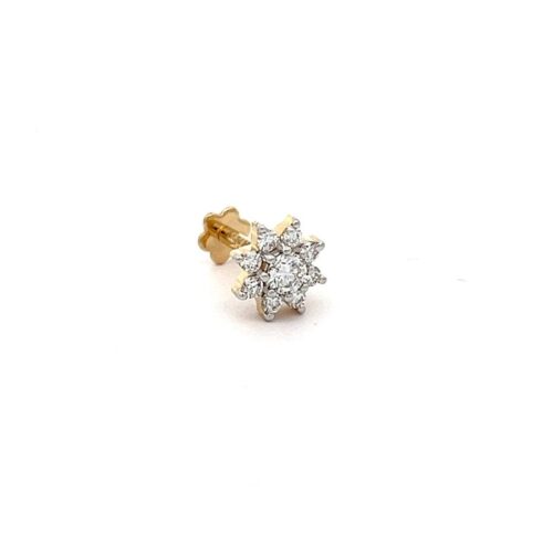 Elegant Diamond Nosepin - Front view | Alfa Jewellers