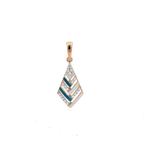 Elegant Rose Gold Diamond Pendant - Front View | Alfa Jewellers