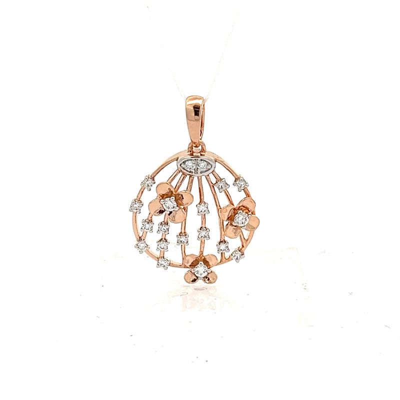 Lustrous Rose Gold Diamond Cascade Pendant | Alfa Jewellers