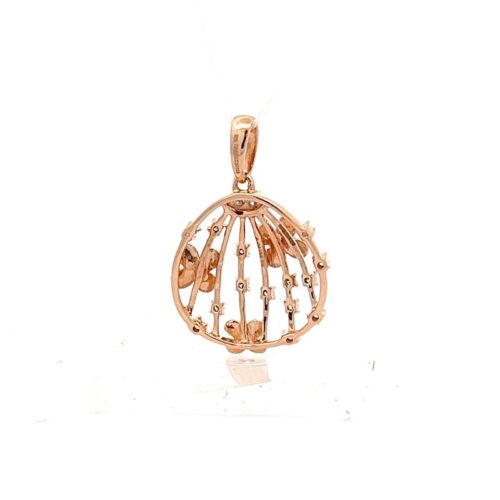 Lustrous Rose Gold Diamond Cascade Pendant - Back side view