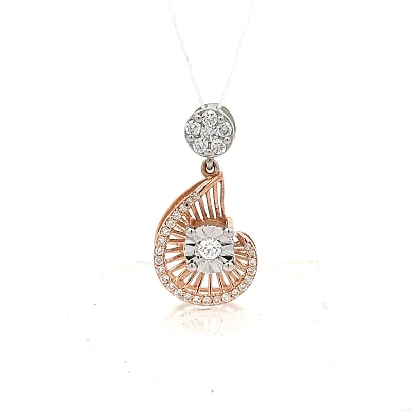 Opulent Rose Gold Diamond Pendant - Front view | Alfa Jewellers