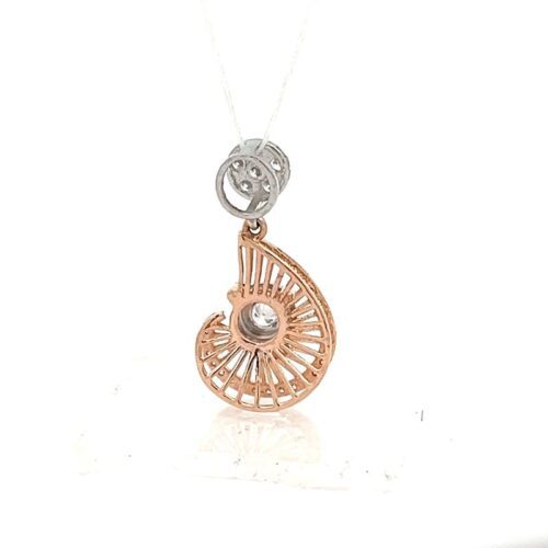 Opulent Rose Gold Diamond Pendant - Back side view